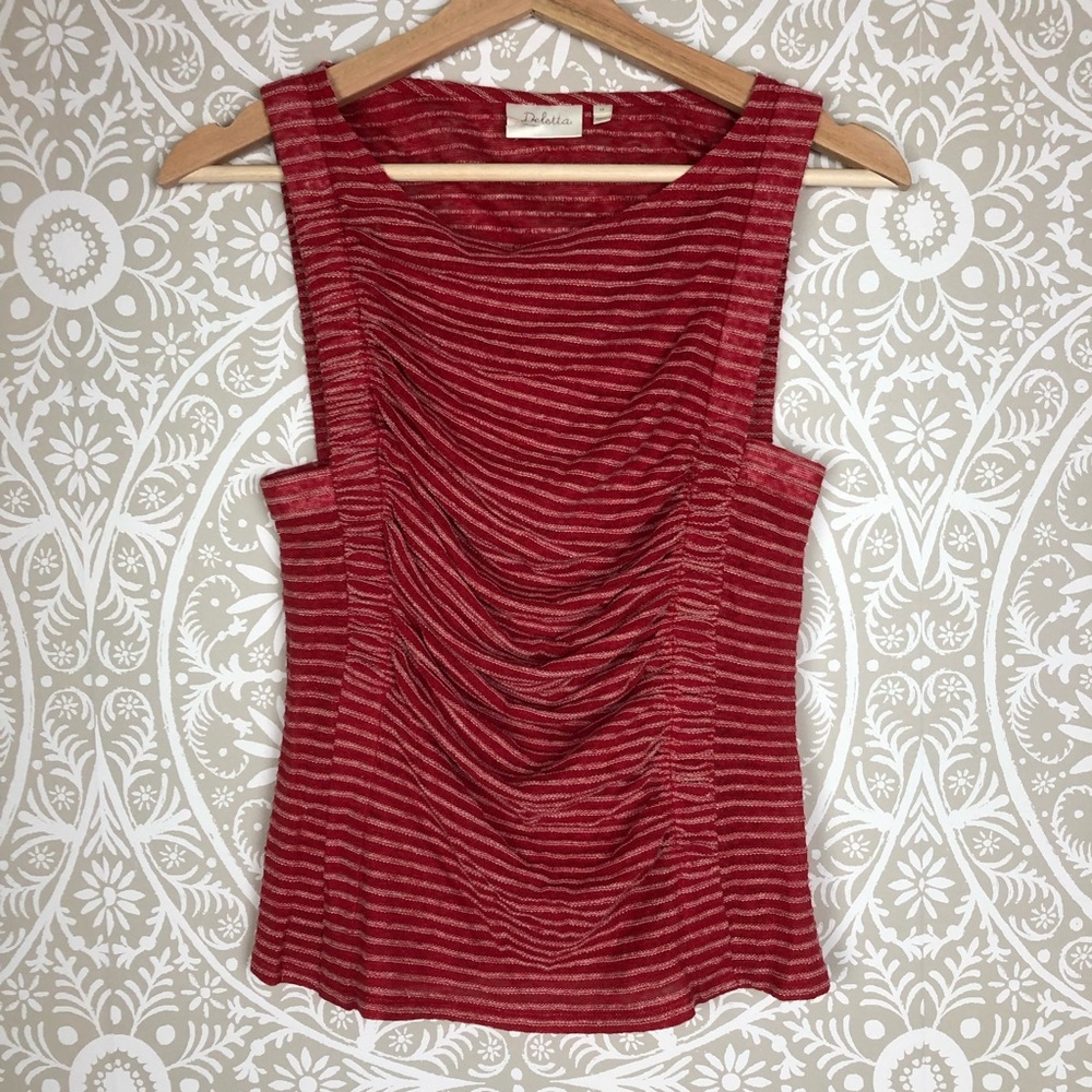 Anthropologie | Deletta Ruched Striped Tank Top